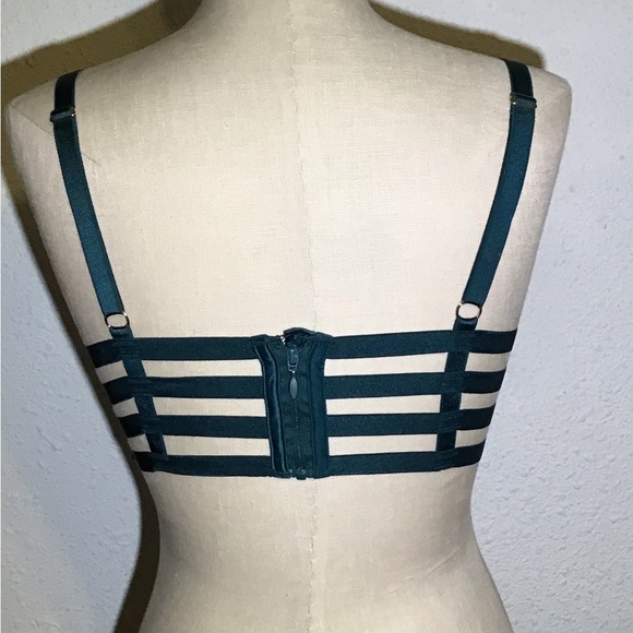 Victoria’s Secret luxe unlined green Bralette logo bra size large - Picture 2 of 6